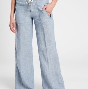 Athleta Cabo Linen Wide Leg Pant NWT Size 14